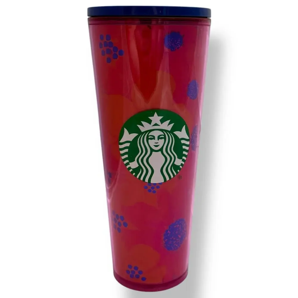 Starbucks Flower Dancing Blooms Summer 2022 Floral Hibiscus Tumbler Cup with Lid